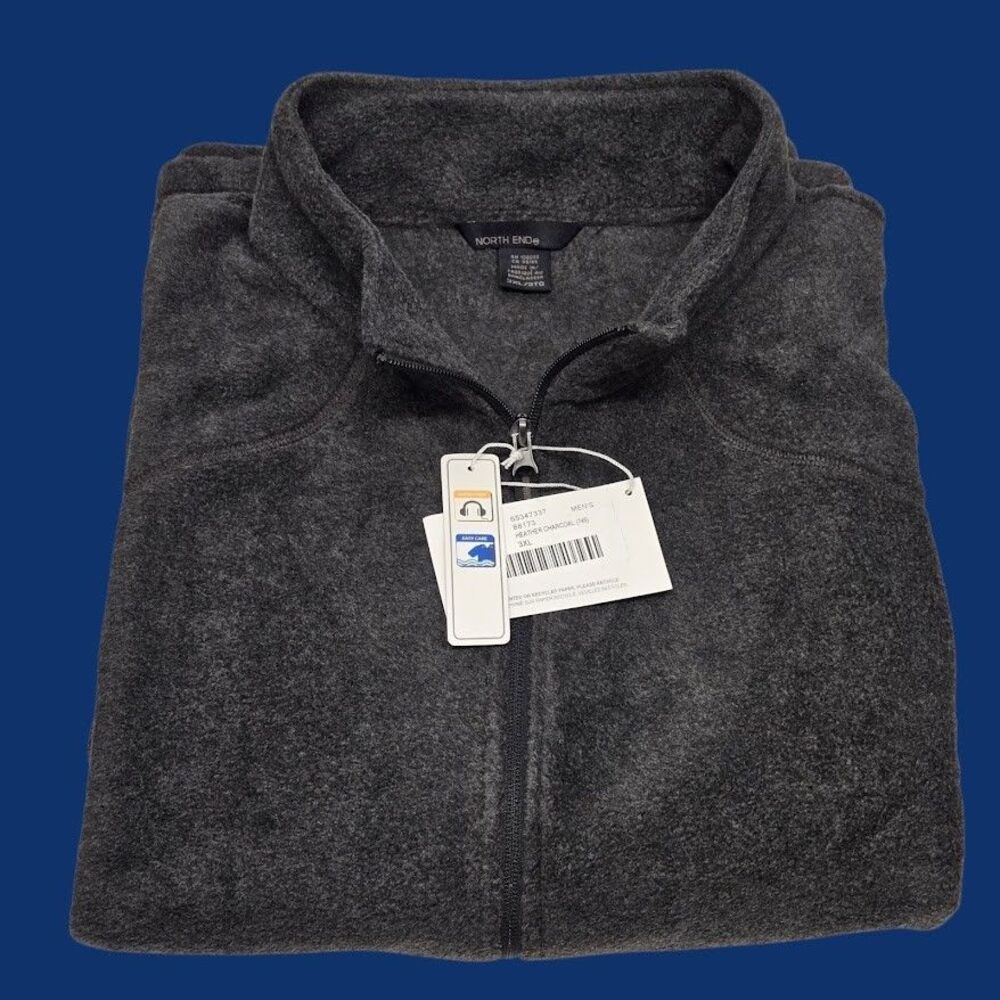 Men’s 3XL North End Voyage Vest Heather Charcoal Fleece Zip Pockets Audio Port - Picture 9 of 12